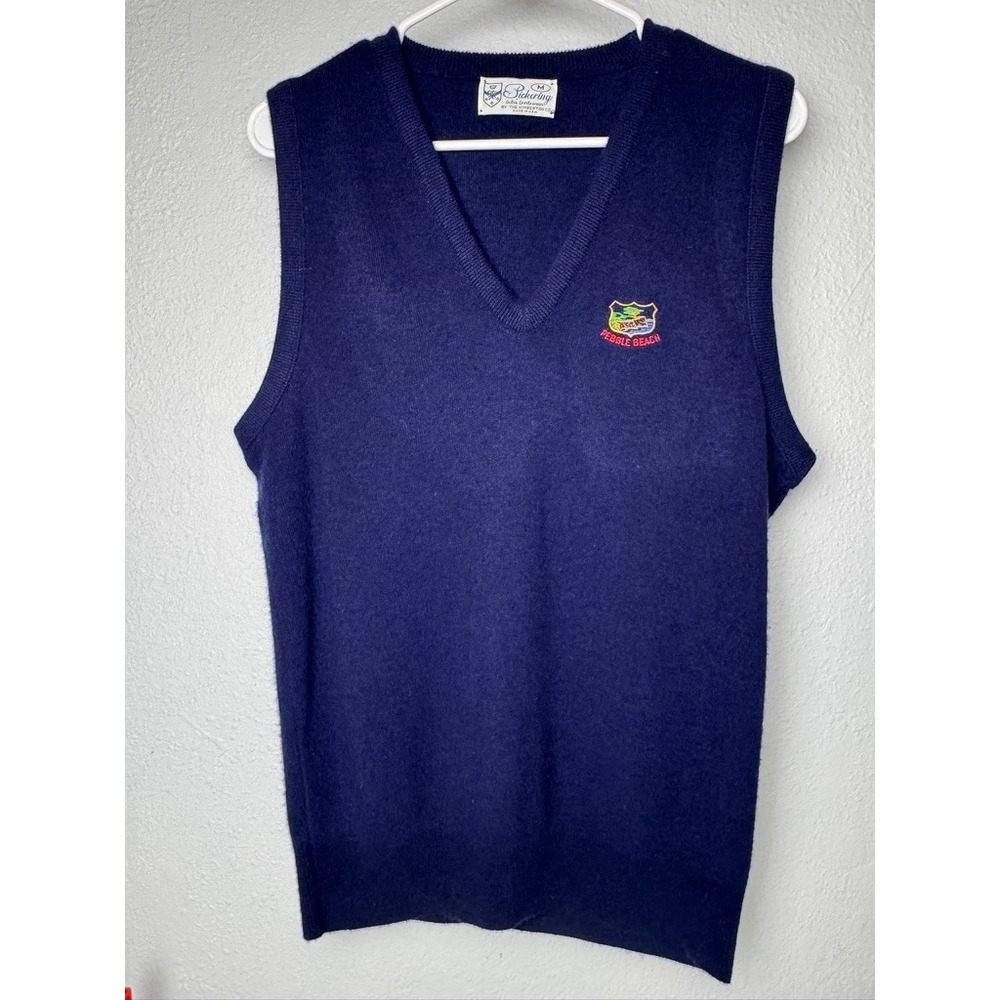 Vintage Pebble Beach Vest Men's Medium Purple Pickering Knit Grandpacore Golf‎